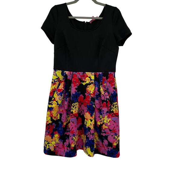 Betsey Johnson Scuba Fit n Flare Floral Bottom Dress - Picture 3 of 10